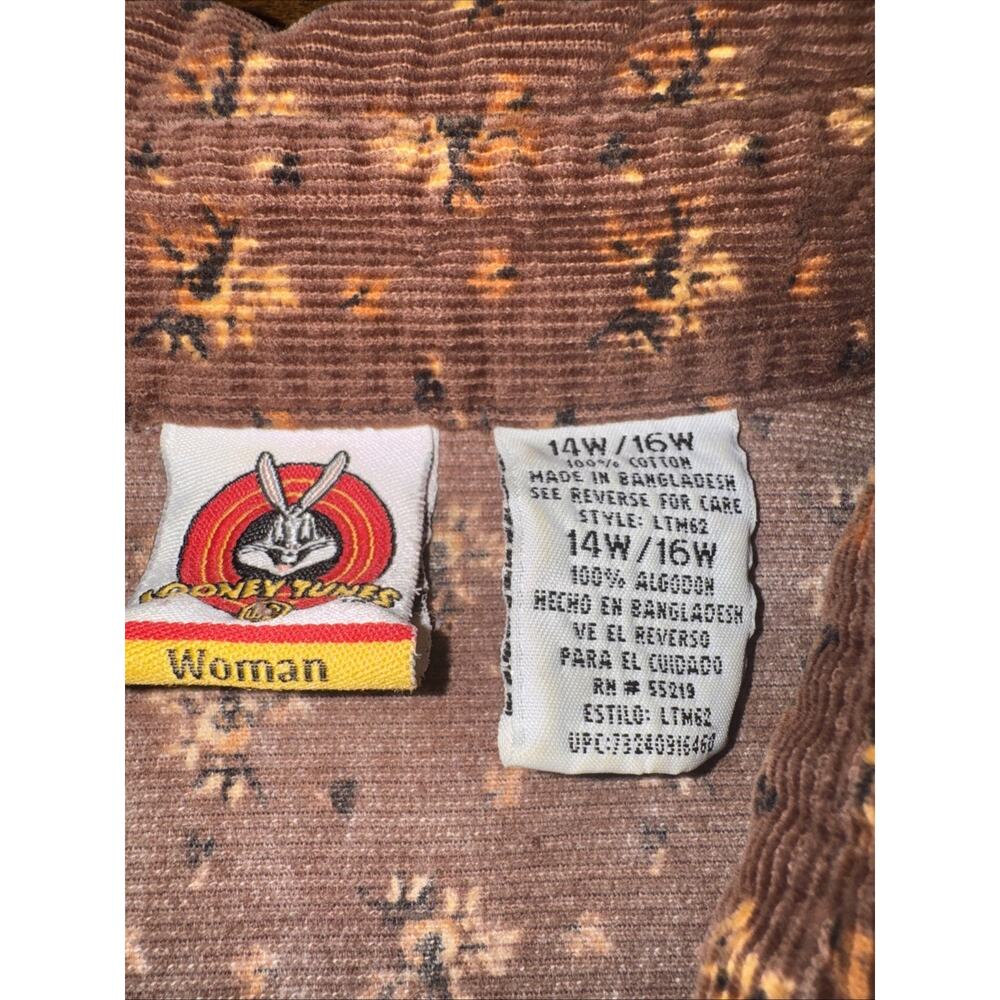 Vintage Looney Tunes Womens Tweety Bird Corduroy Shirt 14-16 - Picture 4 of 6